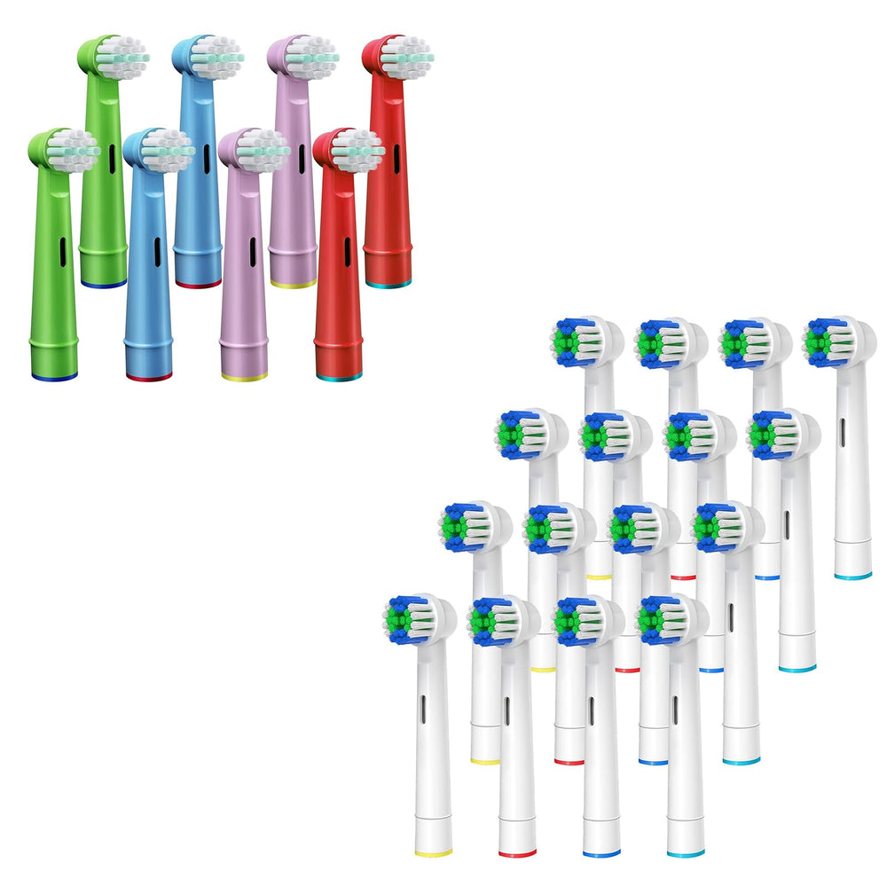 Colorful kids' toothbrush head set in packs