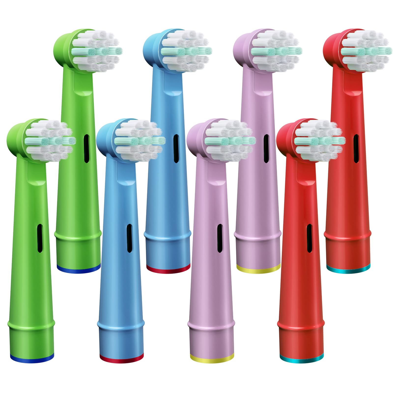 Kids' toothbrush head with four hues per pack