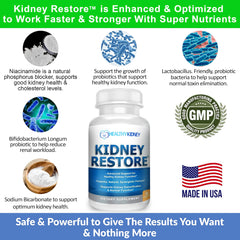 Kidney Restore 3-pack bottles front showcase convenient capsules for daily use.