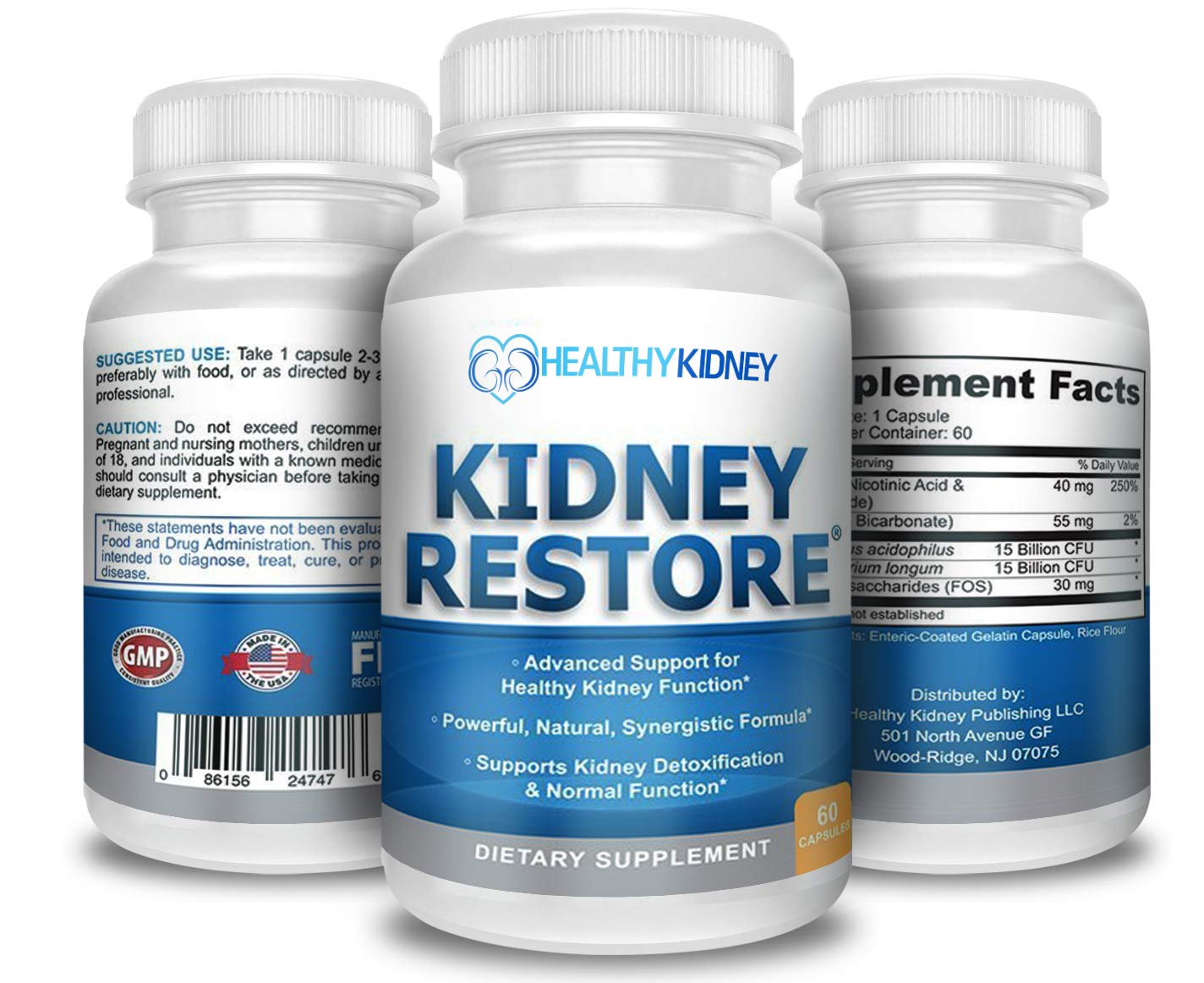 Kidney Restore 3-pack packaging highlights value and kidney support.