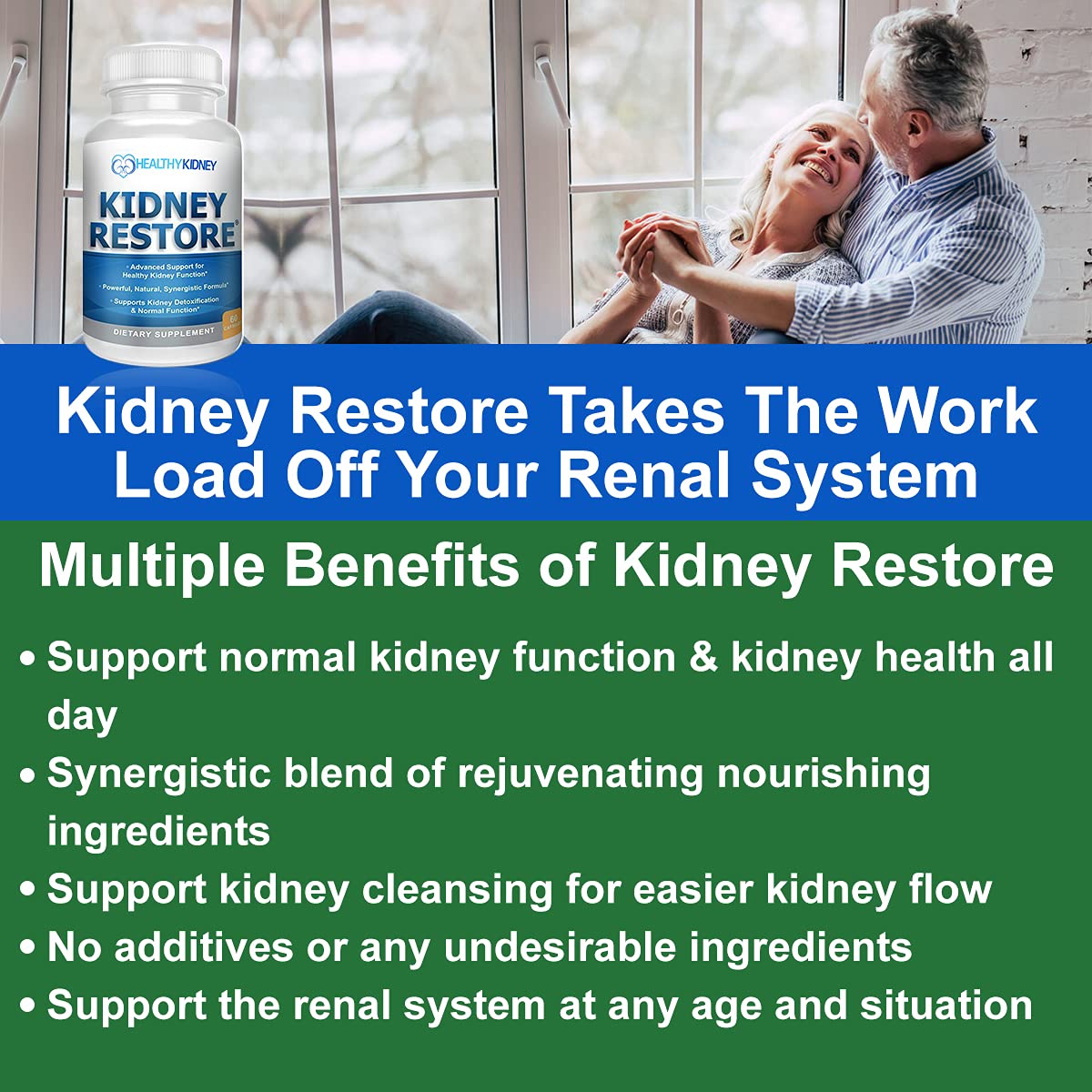 Kidney Restore health coach support line highlights personalized guidance included.