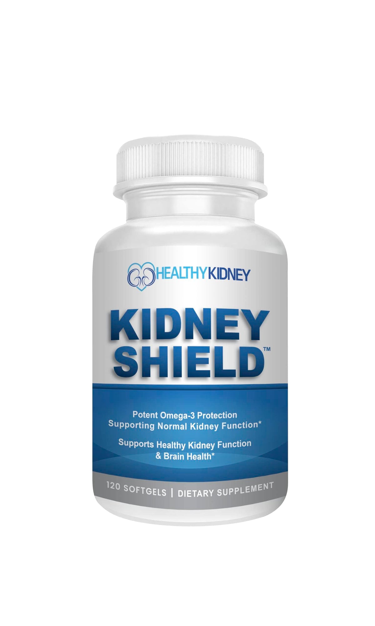 Kidney Restore Kidney Shield bottle front shows lemon flavor daily kidney support.