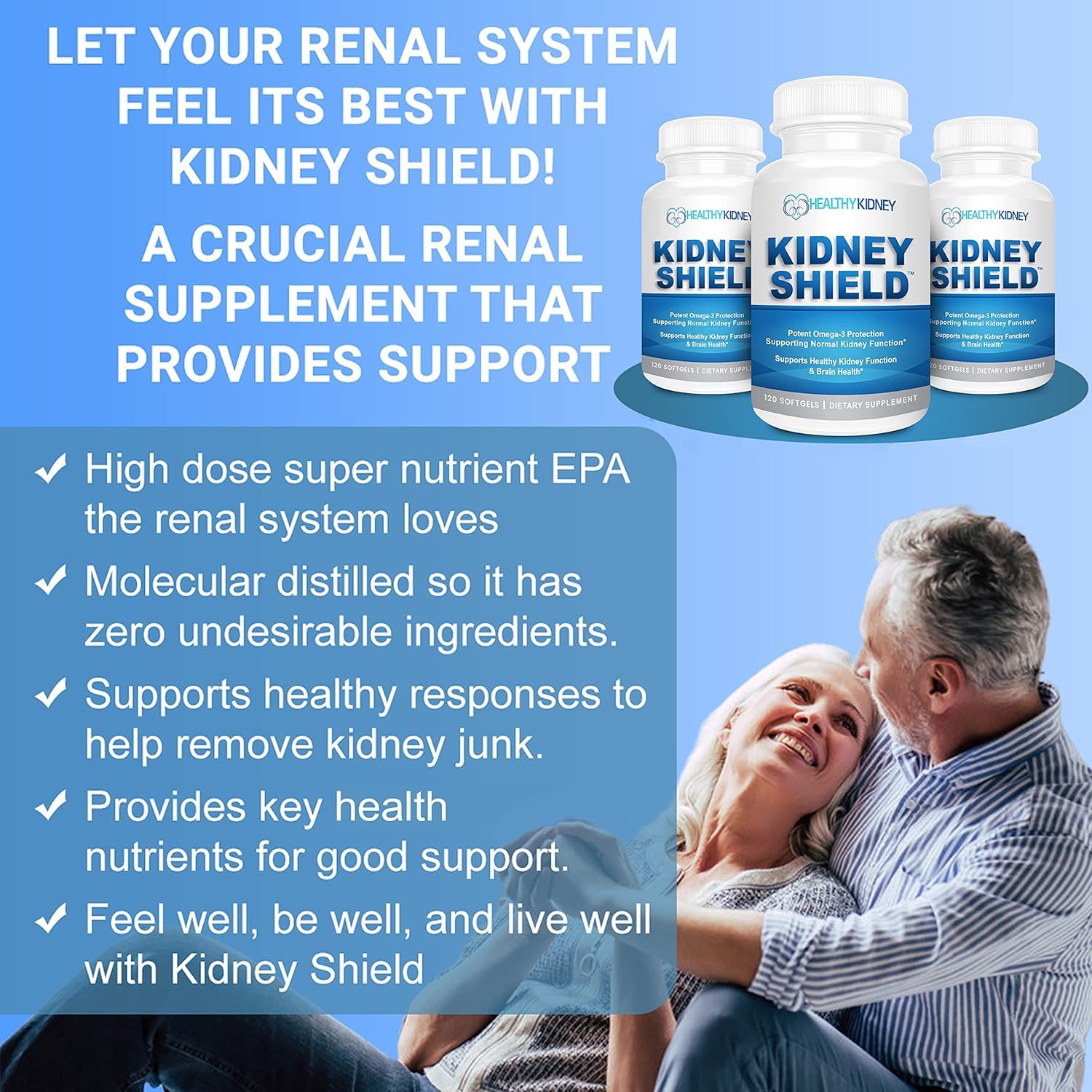 Back view showing the label on Kidney Shield 2-Pack bottle