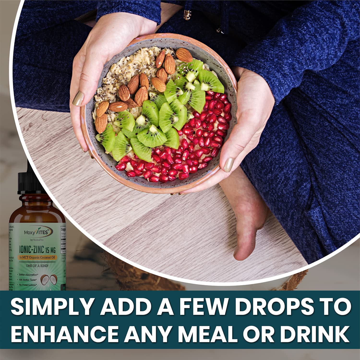 Child and adult taking liquid zinc drops