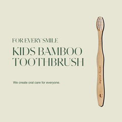 Close-up of extra-soft bristles on bamboo toothbrush