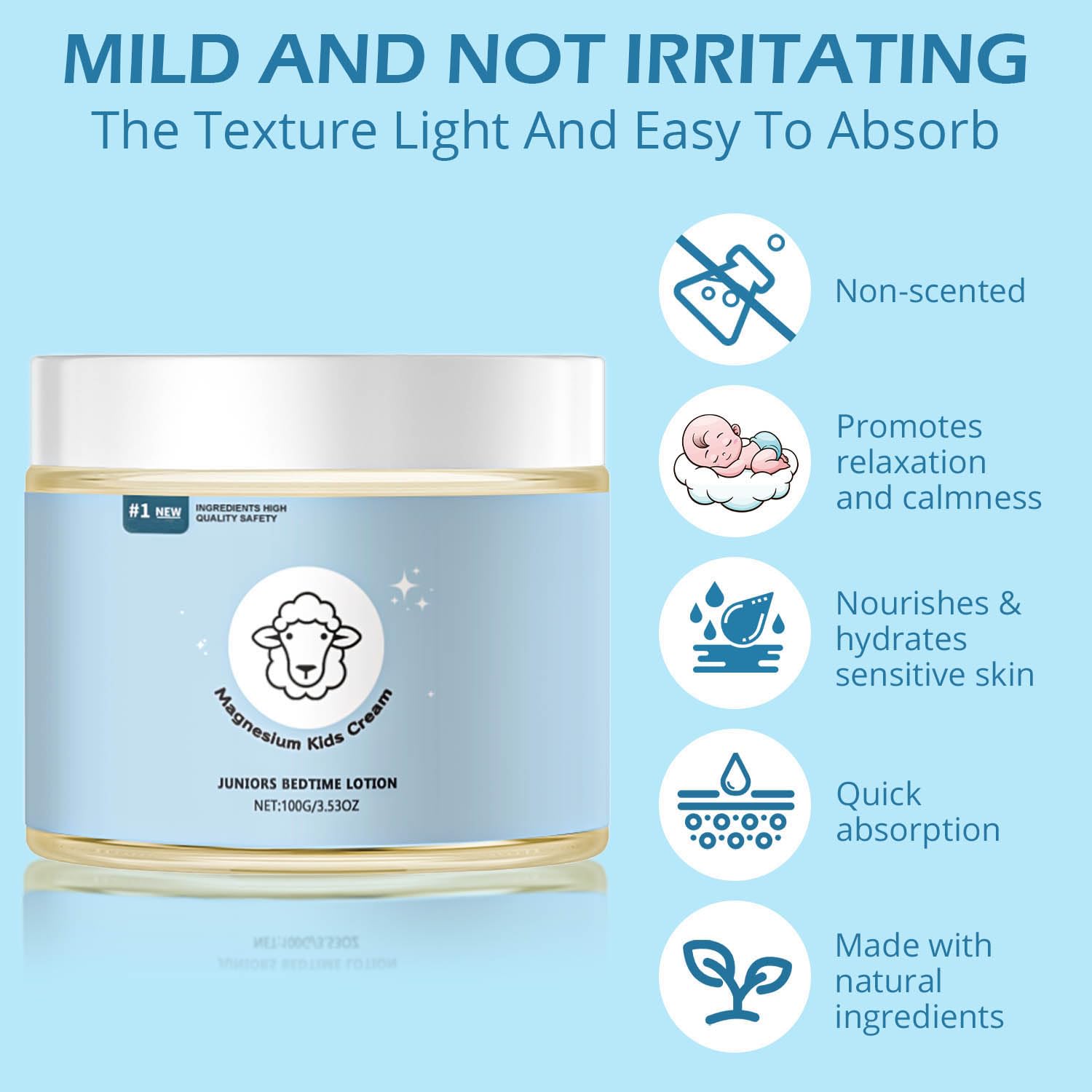 Child applying magnesium lotion for bedtime relaxation.