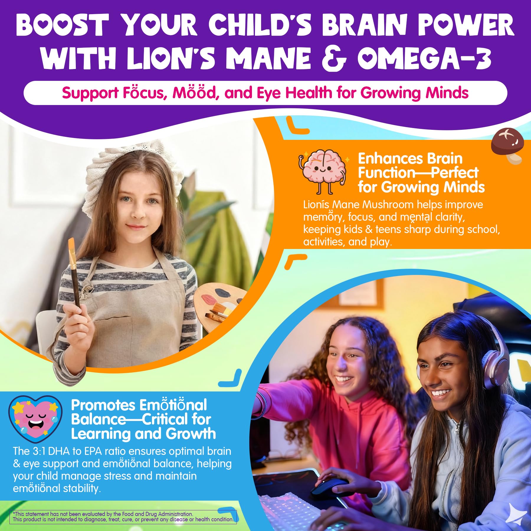 Omega-3, Magnesium, and Zinc symbols