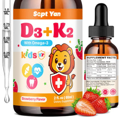 Front view of Kids Vitamin D3 K2 Drops bottle