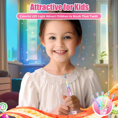 Rainbow LED light-up feature on toothbrush