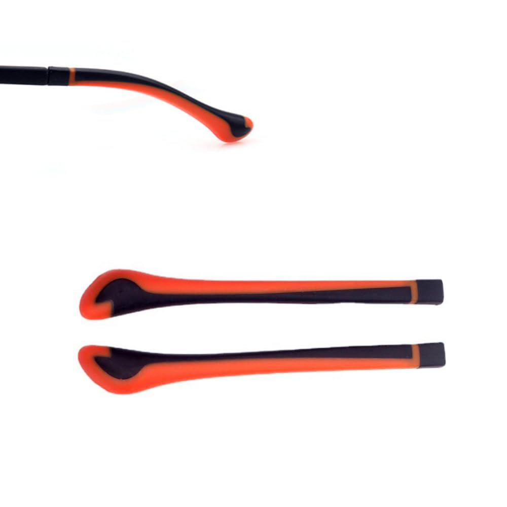 Close-up of kids eyeglass end tips and ear sock pieces