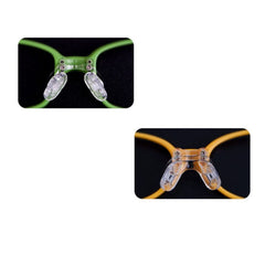 Close-up of kids' eyeglasses with silicone nose pads