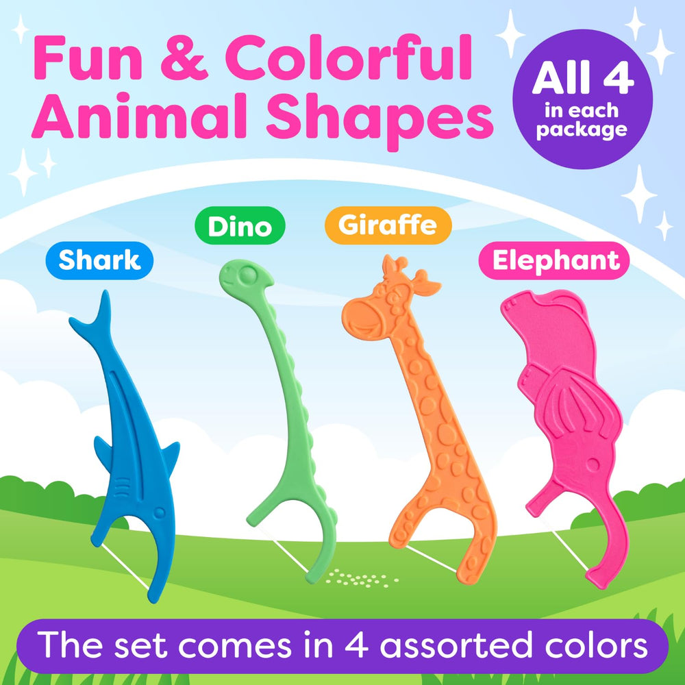 Kids flossers with grippy textured handles