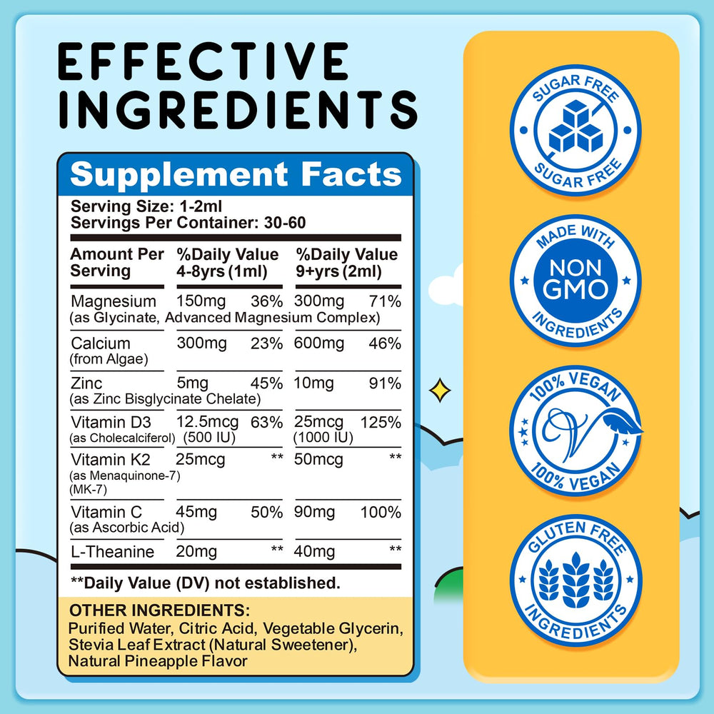 Pineapple-flavored liquid drops packaging for kids