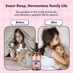 Close-up of the Kids Sleep Drops bottle showing label