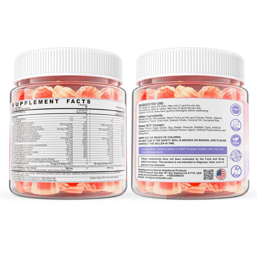 Gummies arranged with 60-count bottle view