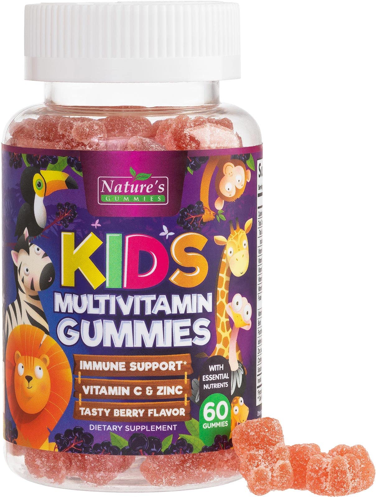 Bottle of kids multivitamin gummies 60-count