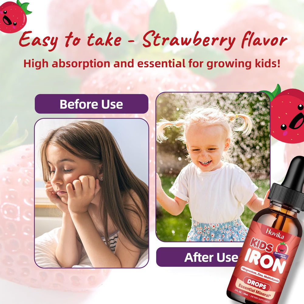 Kids immune support and energy boost with iron drops