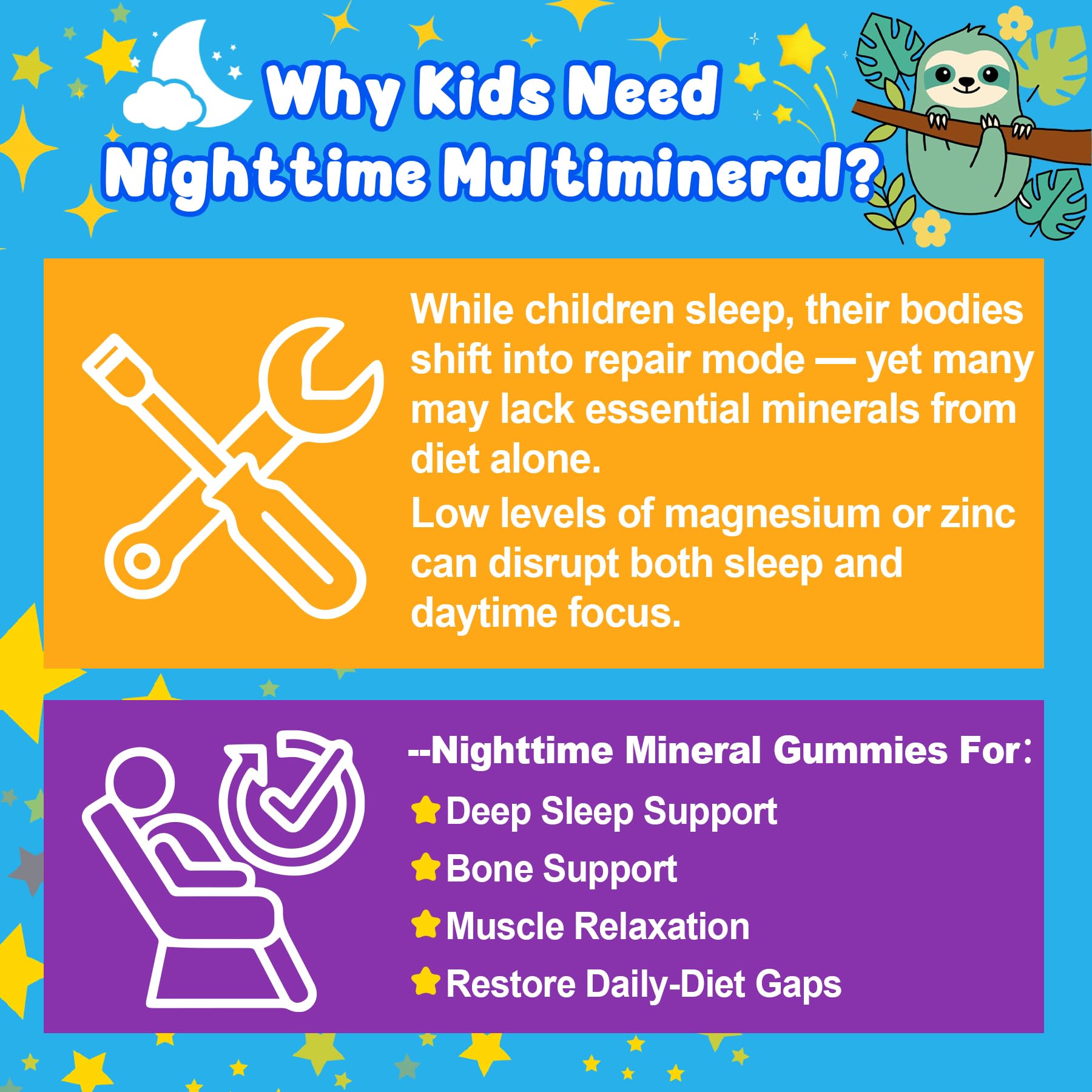 Gummies being chewed by a child at bedtime