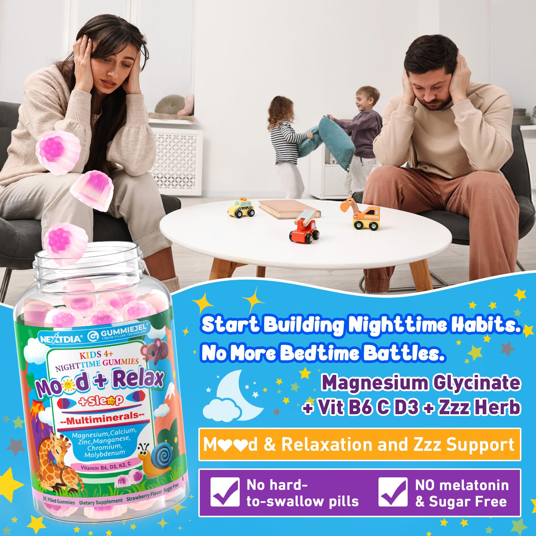 Gluten-free, soy-free, NON-GMO emblem on packaging