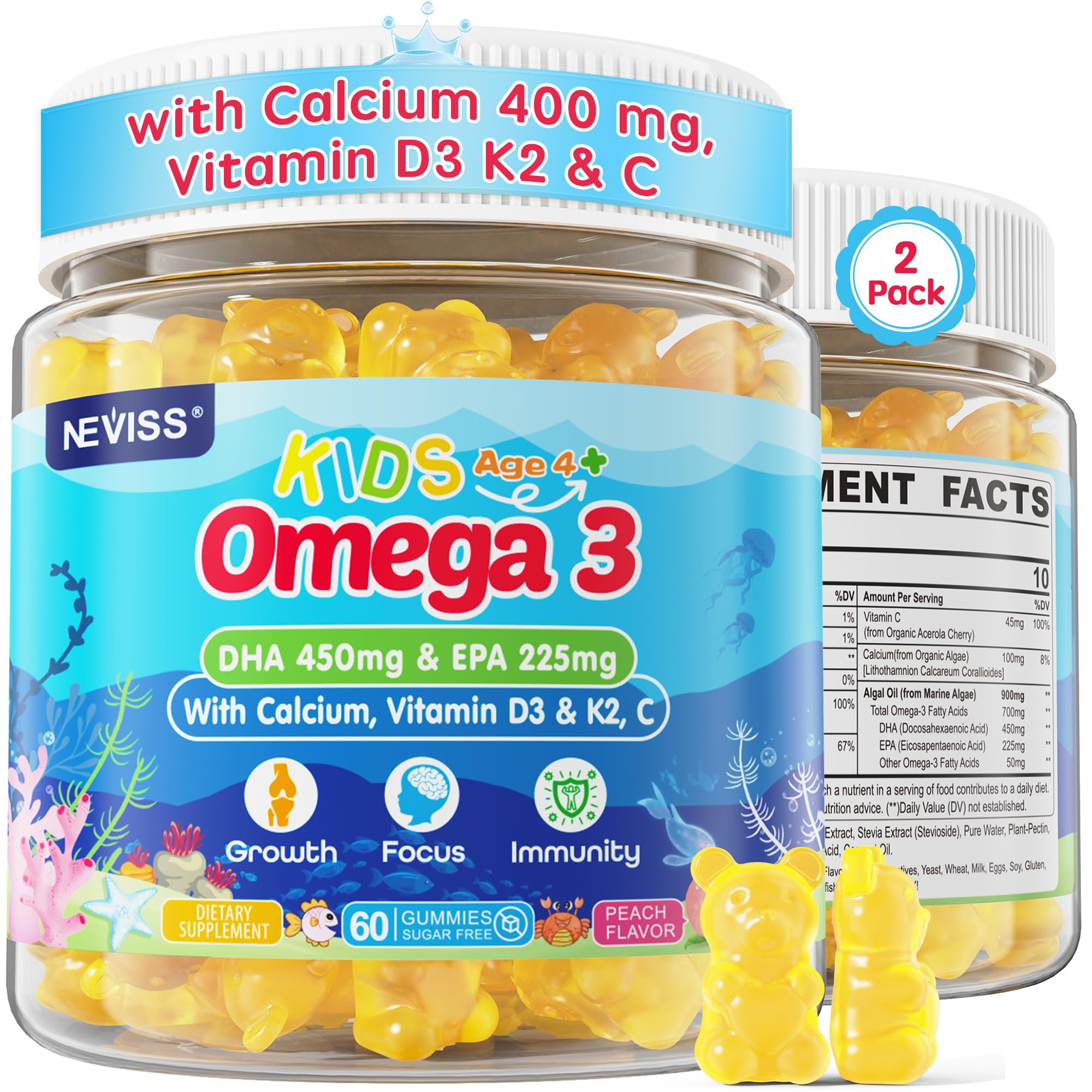Hero bottle of Kids Omega-3 Gummies for children