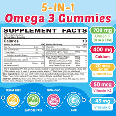 Serving size of two gummies for Kids Omega-3 Gummies