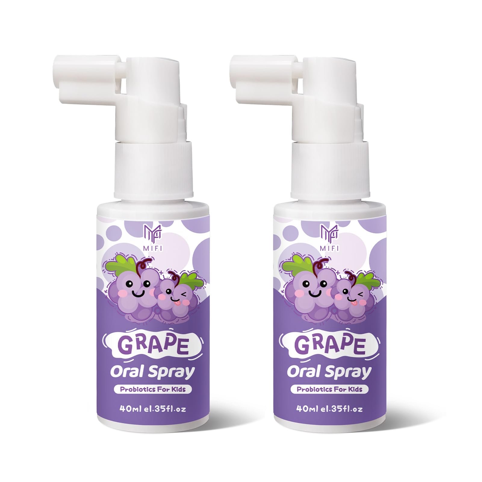 Front view of Kids Oral Spray 2 pack grape flavor