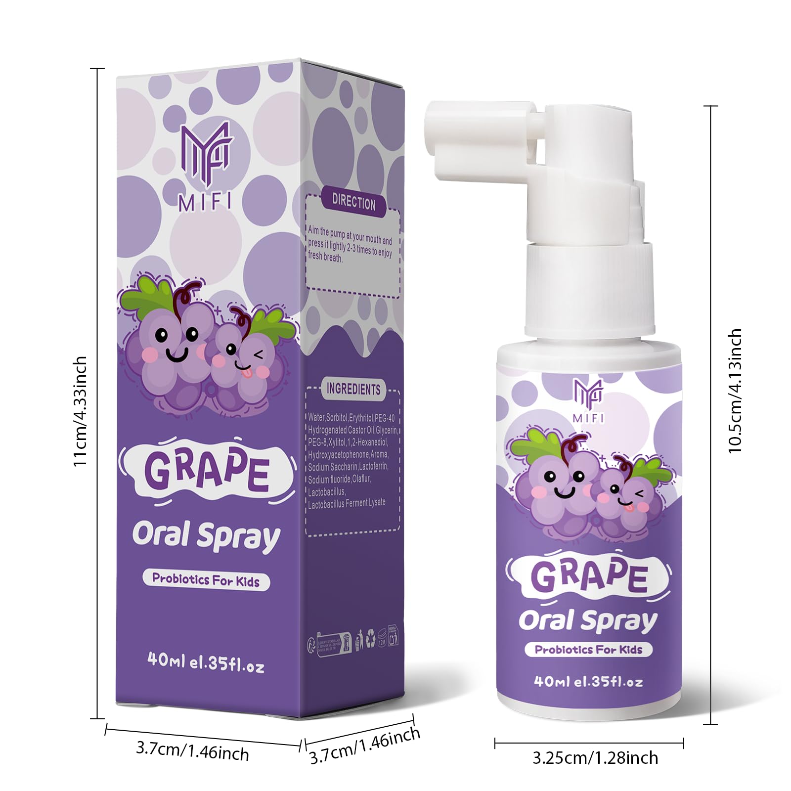 Label showing up to 300 sprays per bottle