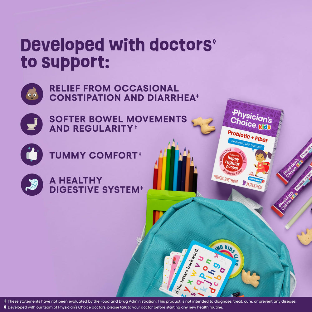 Graphic illustrating digestive health benefits for kids