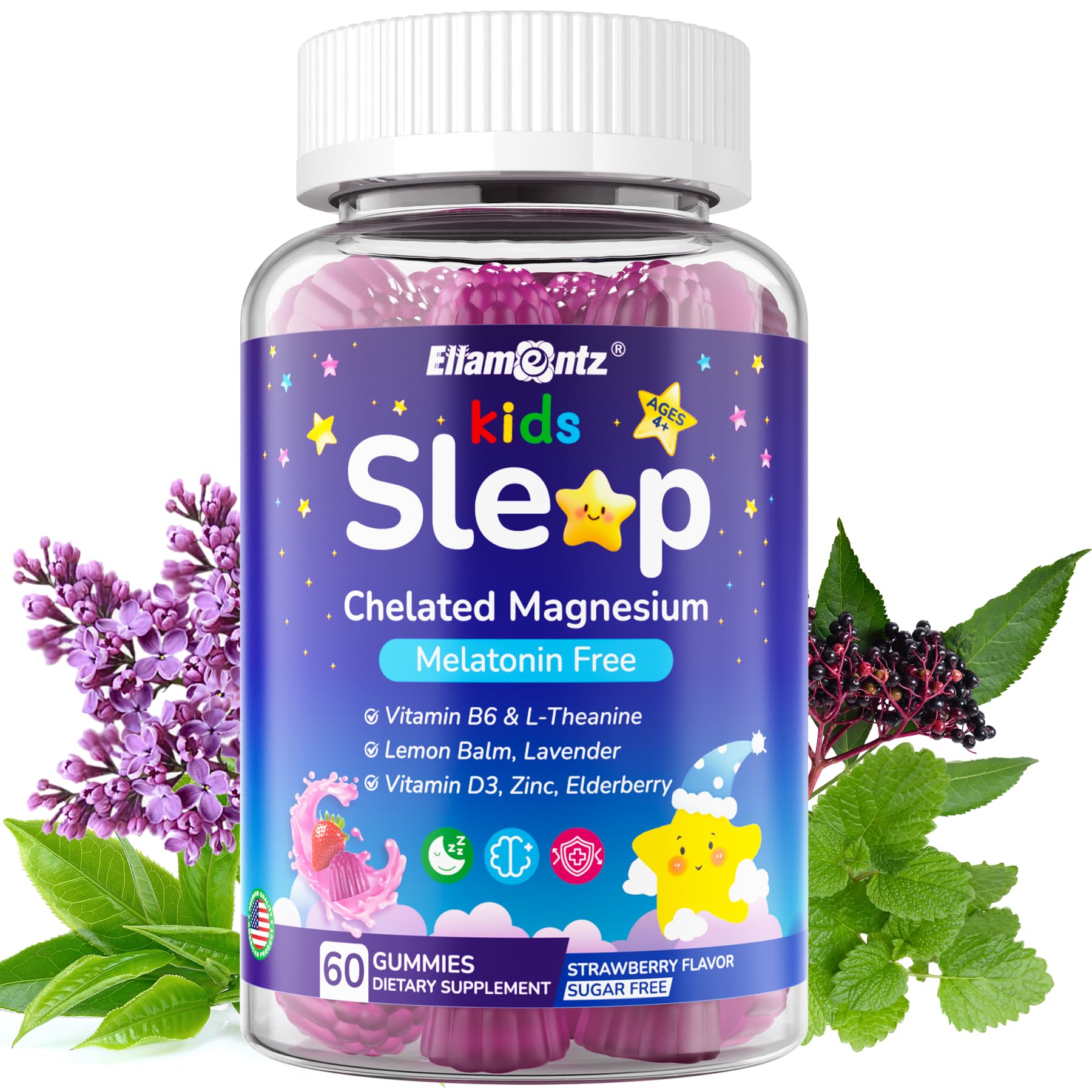 Bottle label for Kids Sleep Gummies - No Melatonin