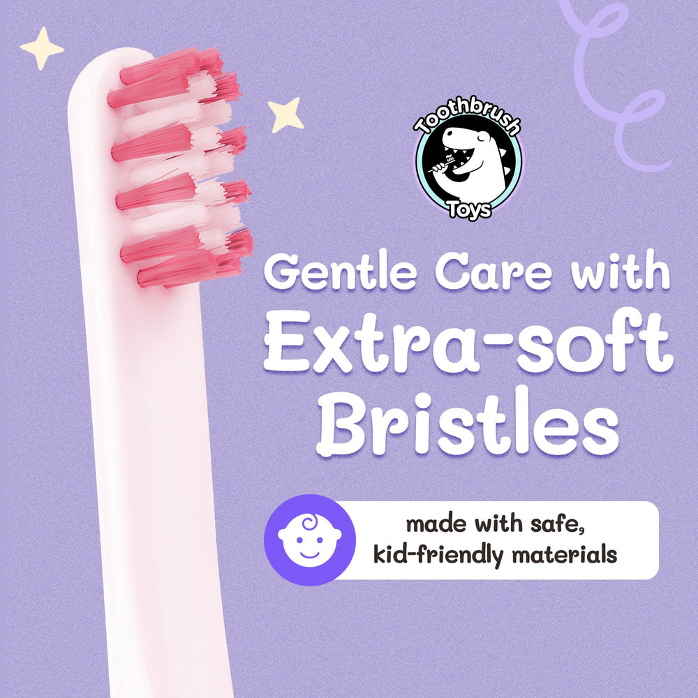 Replaceable brush head for kids toothbrush for longevity