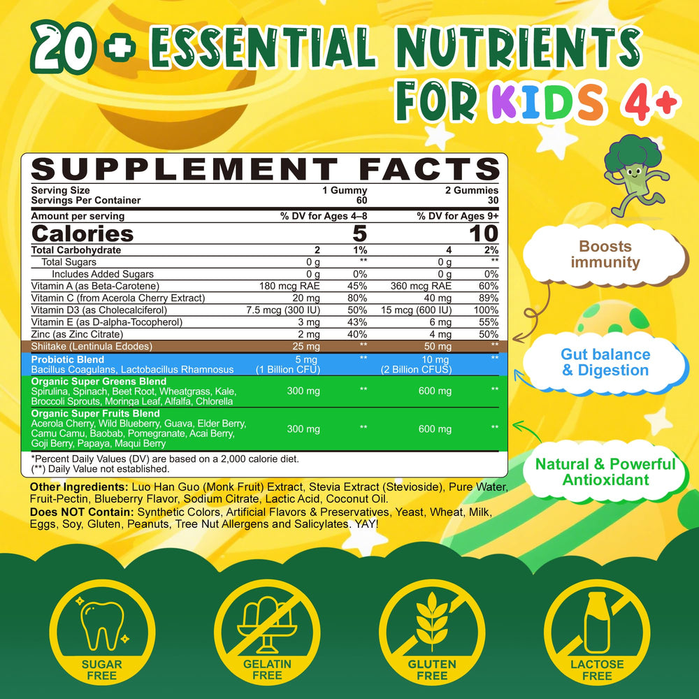 Close-up of spirulina and spinach ingredients on label