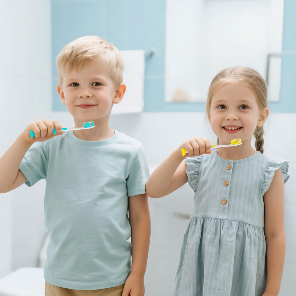 Travel-friendly bulk toddler toothbrush set for home, school, travel