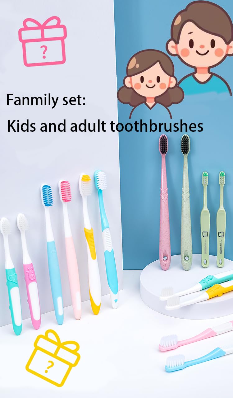 Kids toothbrush with short handle and colorful design