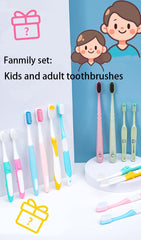 Kids toothbrush with short handle and colorful design