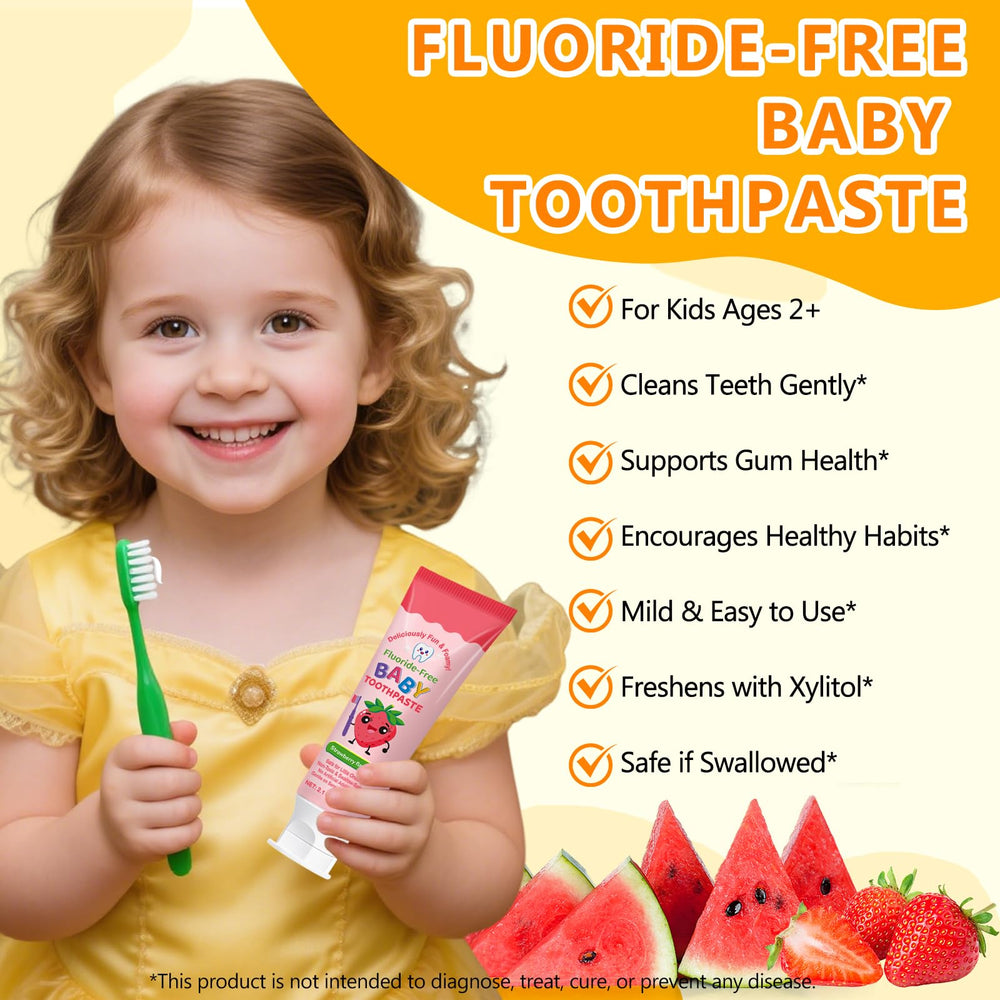 Strawberry flavored kids toothpaste