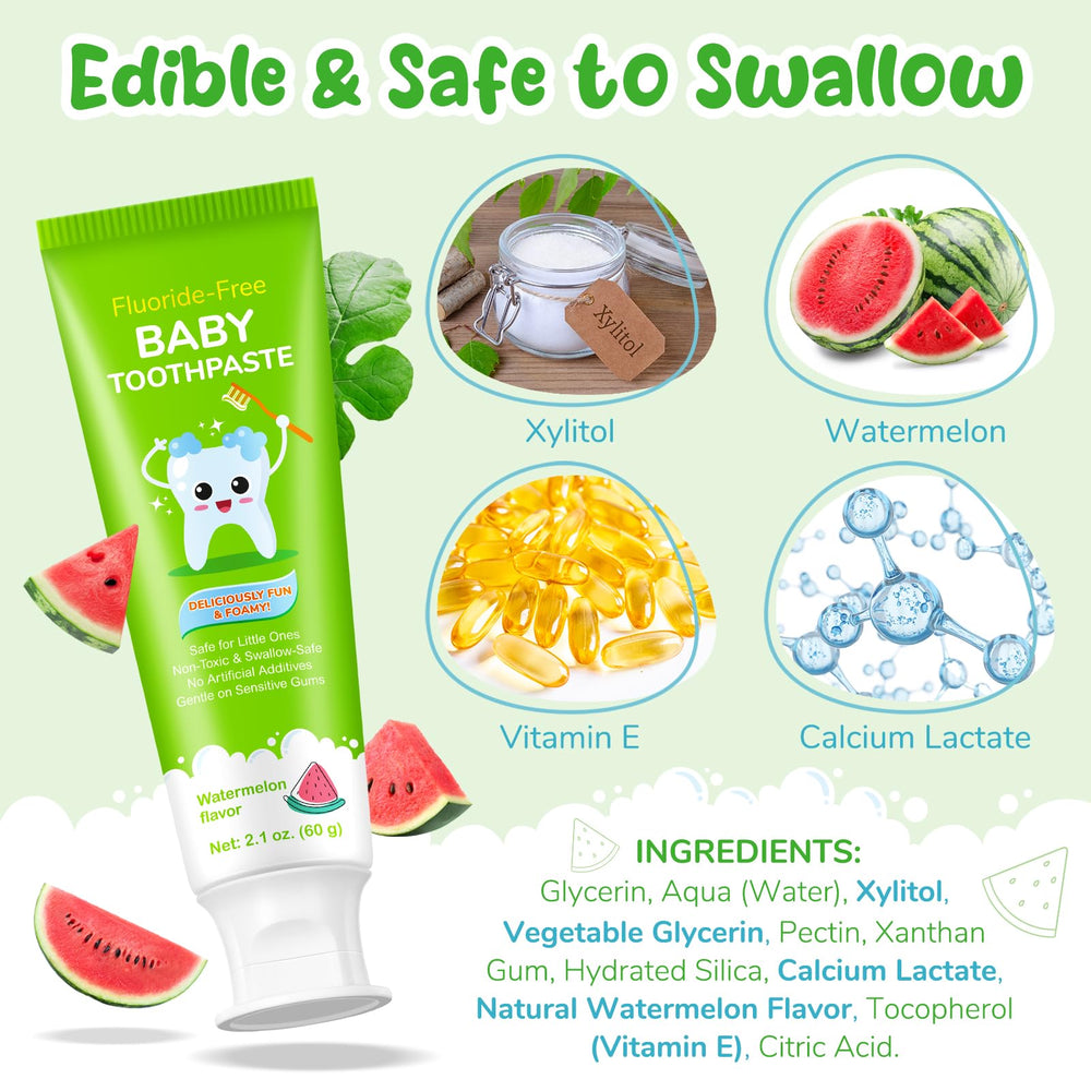 Swallowable fluoride-free formula safe for babies