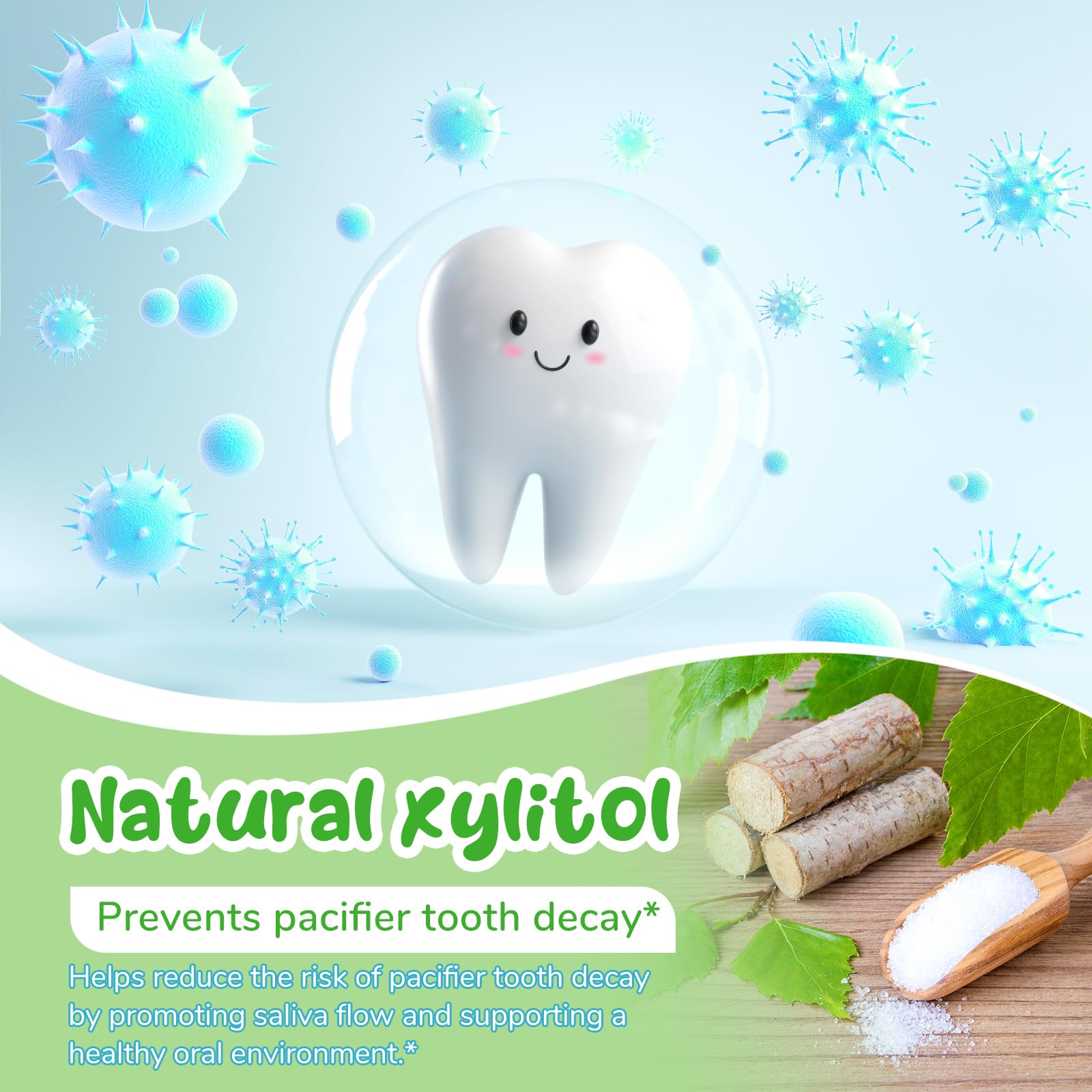 Plant glycerin and pectin moisturize the mouth