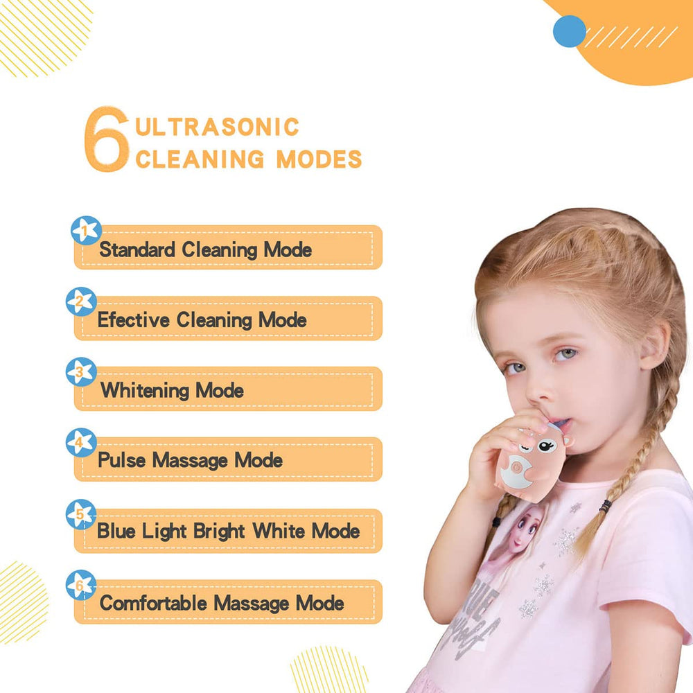 U-shaped silicone brush head close-up for gentle kid gums