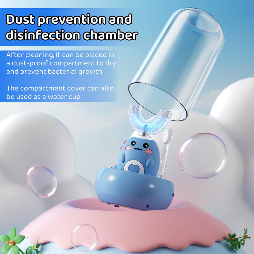 Cute cartoon dinosaur design on toothbrush handle