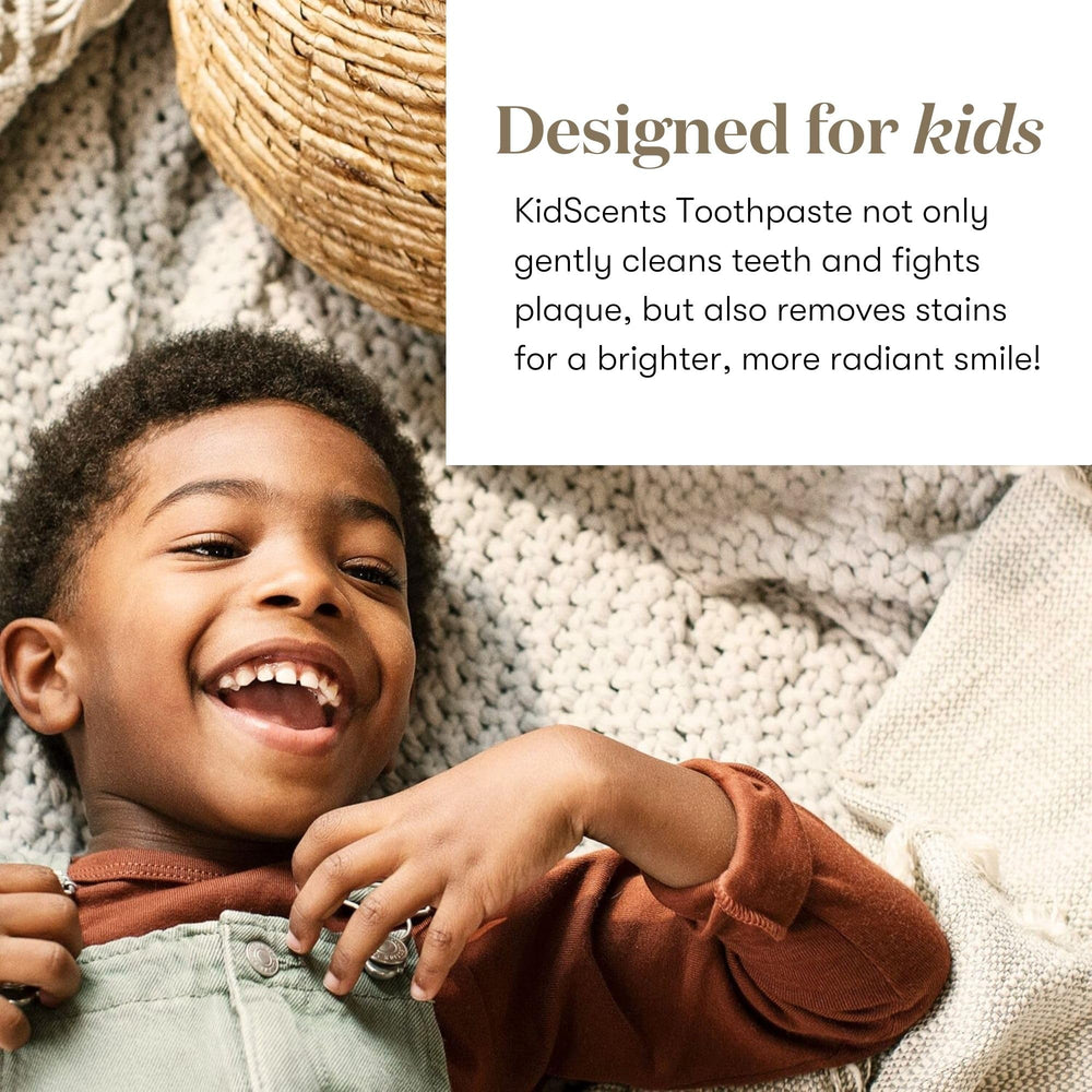 Packaging of KidScents Slique Toothpaste with tube