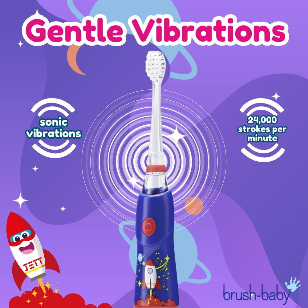 Suction base feature on KidzSonic Rocket toothbrush