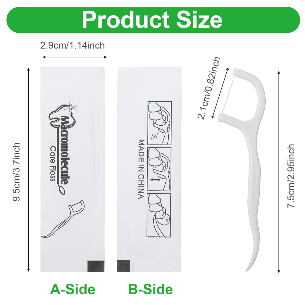 Individually wrapped dental floss picks for travel