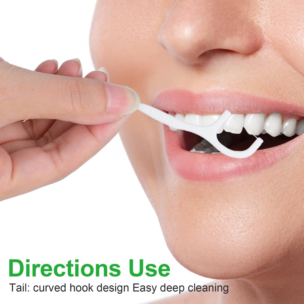 Travel-friendly hygienic floss picks in packaging