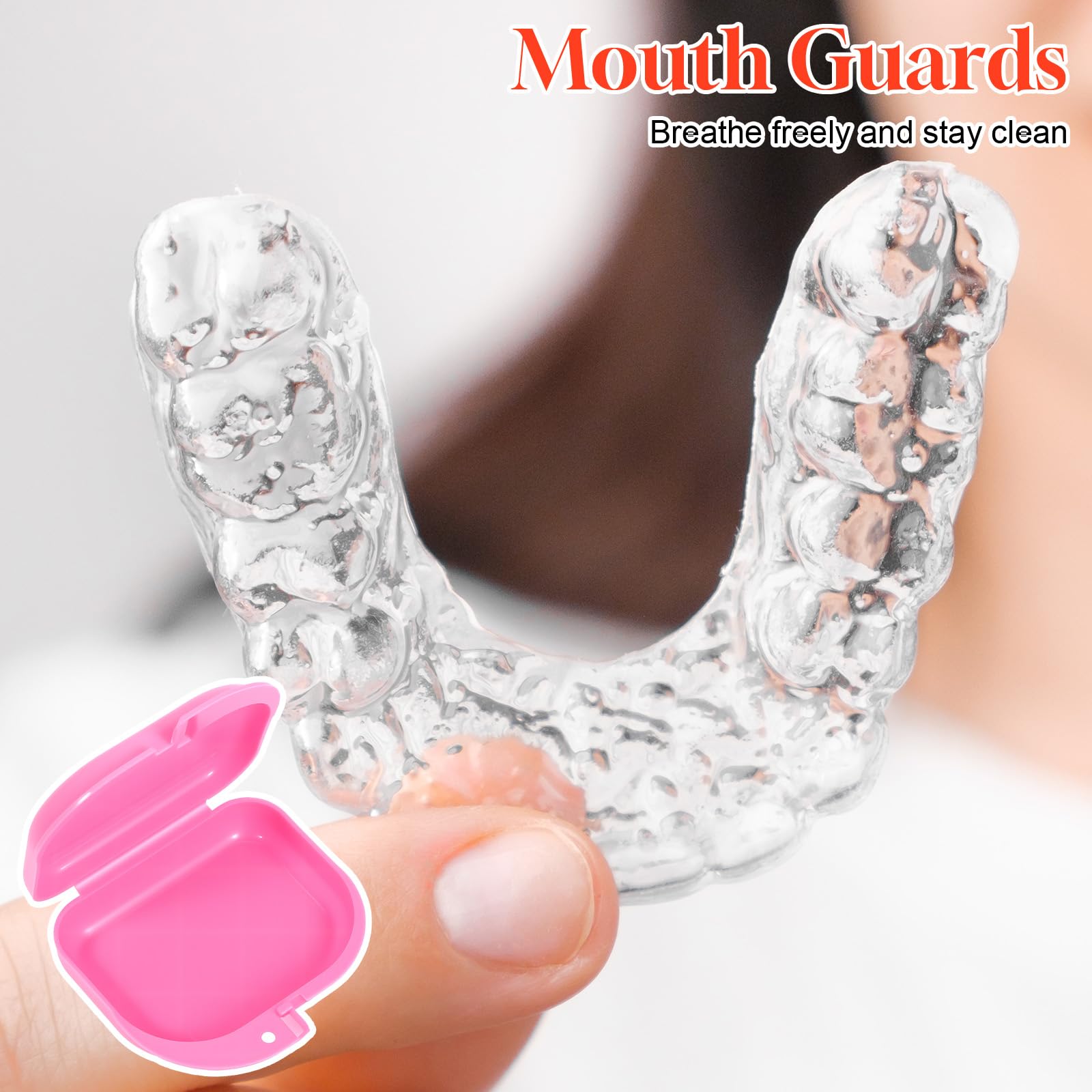 Plastic mouth guard container with ventilation holes