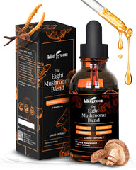 Kiki Green 8 Mushrooms Liquid Extract Drops bottle front view