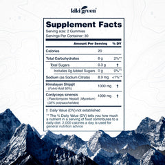 Ingredients: 1000 mg Himalayan Shilajit and Cordyceps per serving