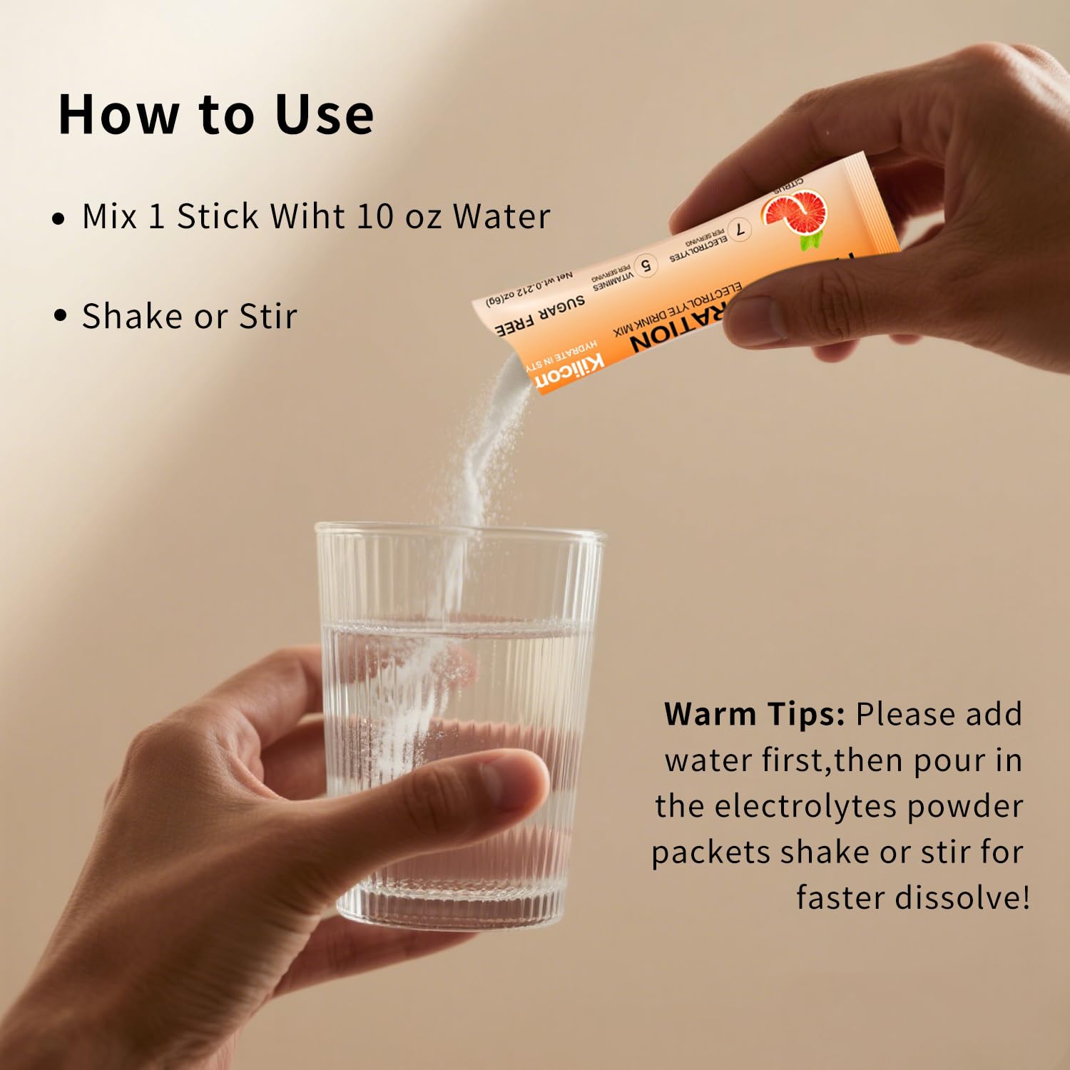 Kilicomy electrolyte drink mix citrus flavor packet