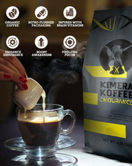 Kimera Koffee Endurance Blend tasting notes apricot sweetness and smooth chocolate finish.