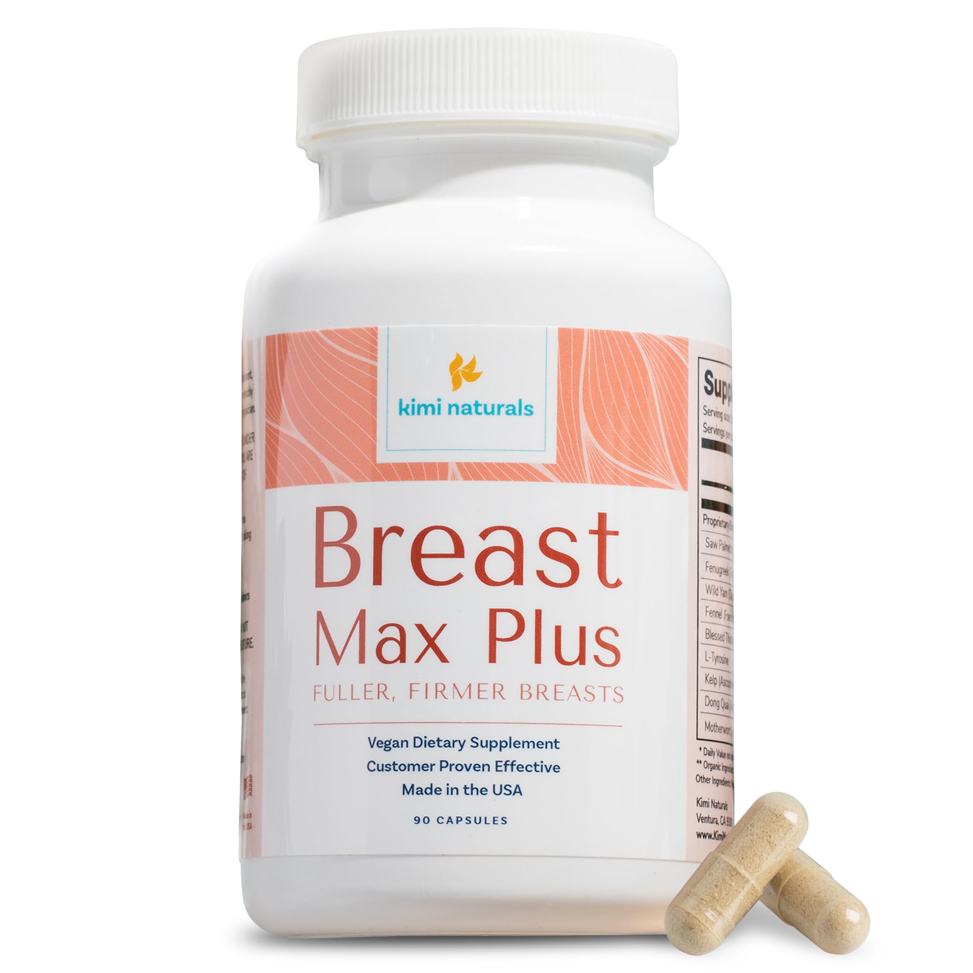 KIMI Naturals Breast Max Plus bottle with capsules