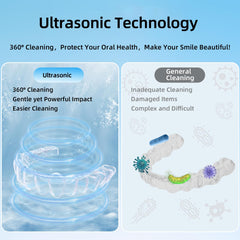 Compact 220ml ultrasonic cleaner with ABS body and stainless steel tank